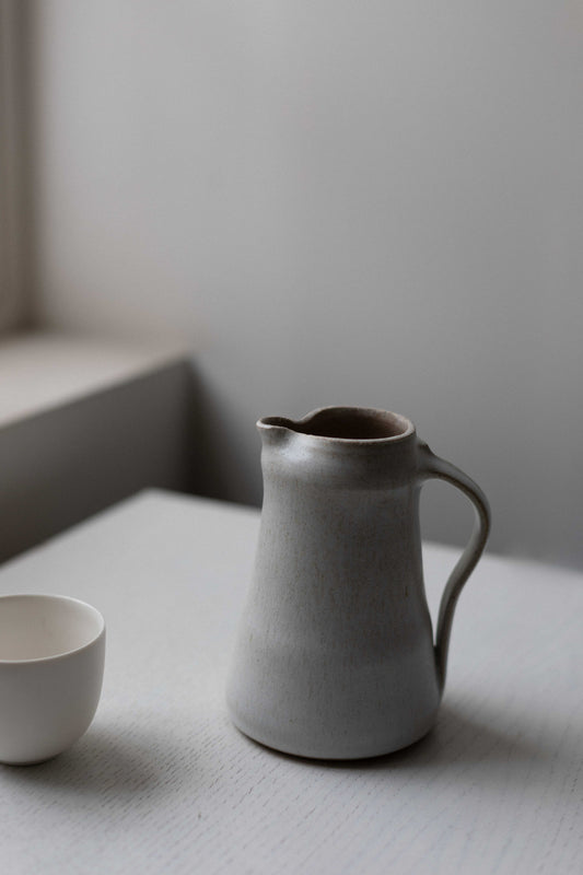 Ash Clay Jug with Chun & Dolomite Glaze by Nicola Tassie