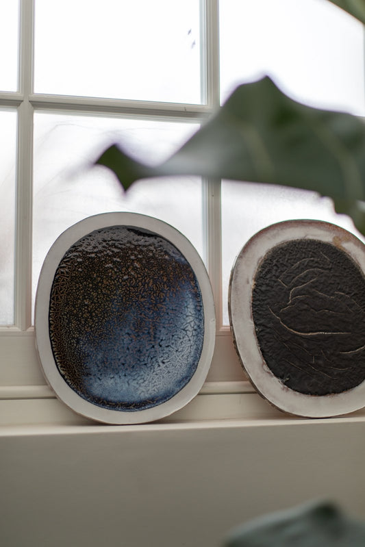 Light and Dark Blue Half Half by Nina Malterud