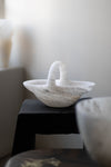 Basket Sculpture II in White Translucent Alabaster by Oliver Cook