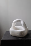 Basket Sculpture in White Translucent Alabaster by Oliver Cook