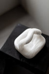 Basket Sculpture in White Translucent Alabaster by Oliver Cook
