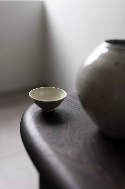 Small Glossy Glazed White Teacup, by Nosan Claystudio