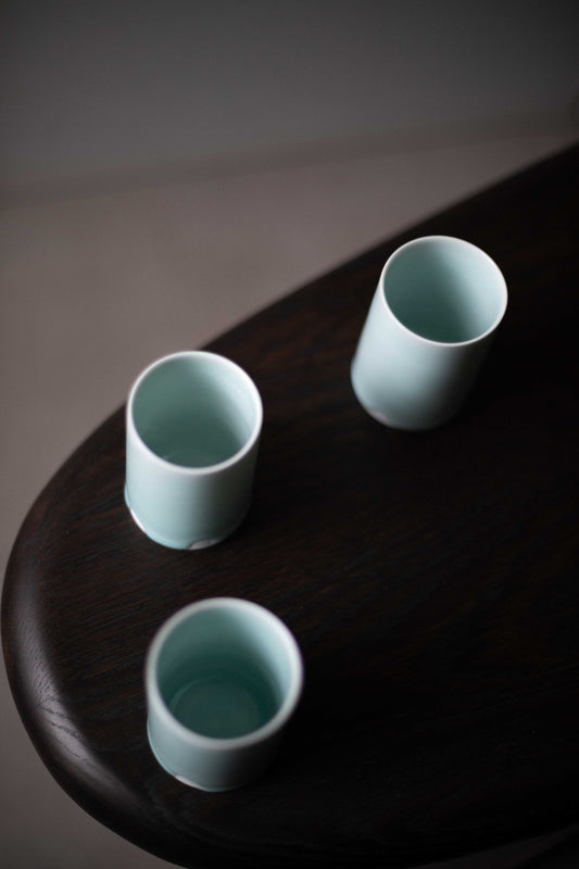 Celadon Beaker with Finger Marks I by Jae Jun Lee