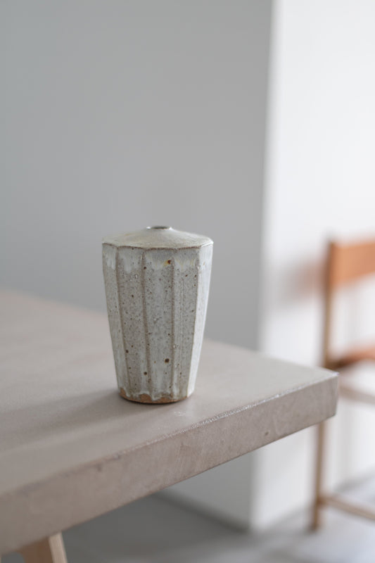 Medium Faceted Stem Vase 1 by Tim Lake