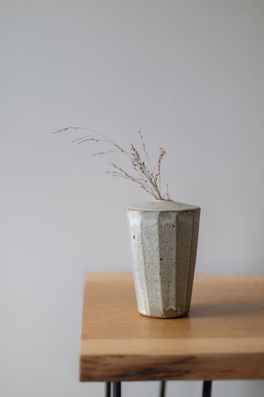 Medium Faceted Stem Vase 1 by Tim Lake