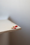 Shell square coral earrings by Ulrike Ramin