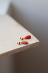 Shell square coral earrings by Ulrike Ramin