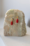 Shell square coral earrings by Ulrike Ramin