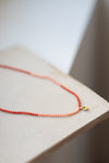 Shell square coral necklace by Ulrike Ramin