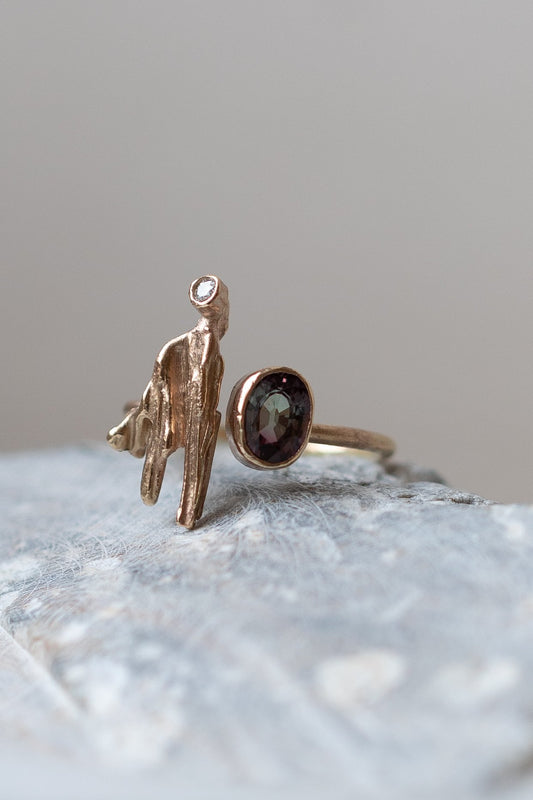 Sapphire and Diamond Comet Ring' by Laura Ngyou