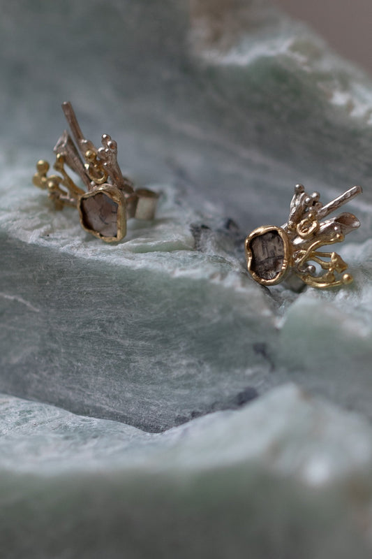 Hyphae Diamond Slice Earrings' by Laura Ngyou
