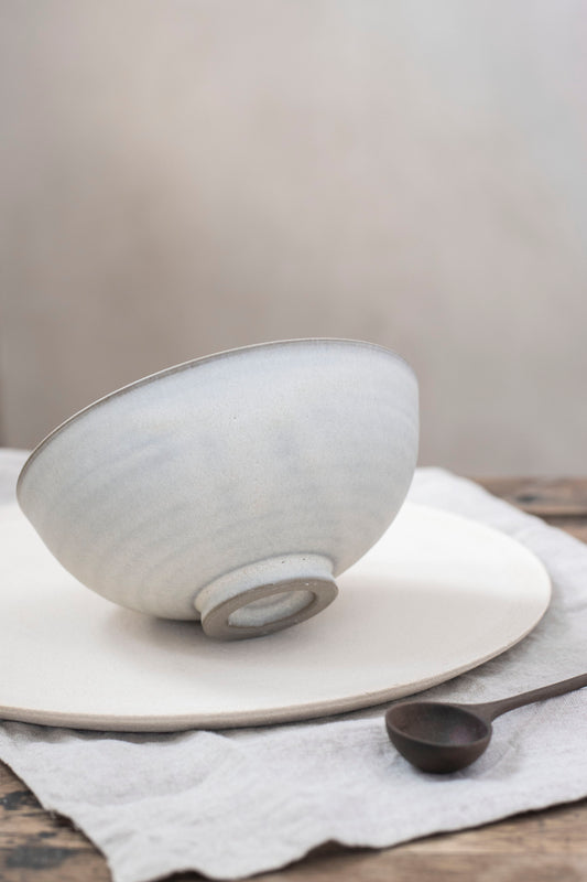 Footed Bowl in Cloud White, by Borja Moronta