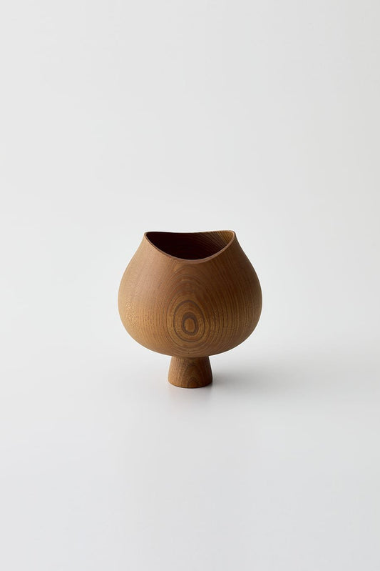 AEKA Object, Footed Vase L, Smoke grey by GATO MIKIO