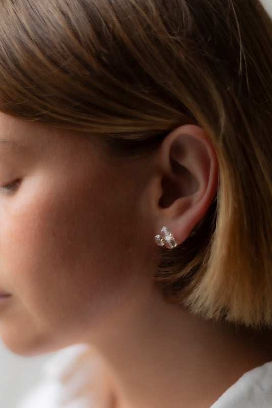 Woven Three Glass 18k Earrings II by Bubun