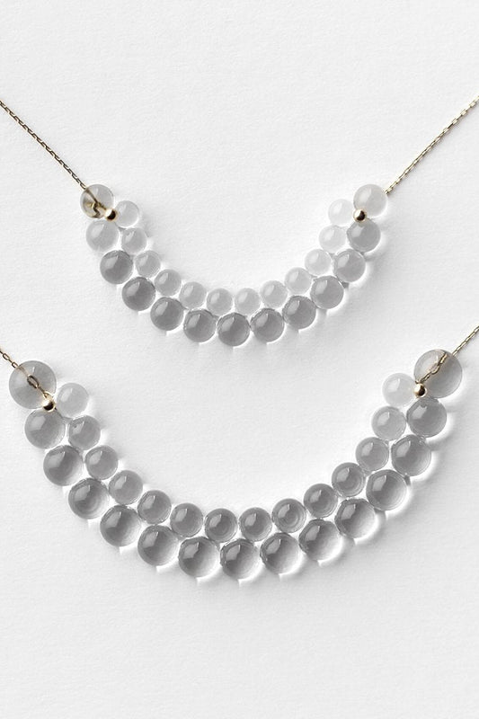 Woven  Semicircle Small Glass 18k Necklace by Bubun
