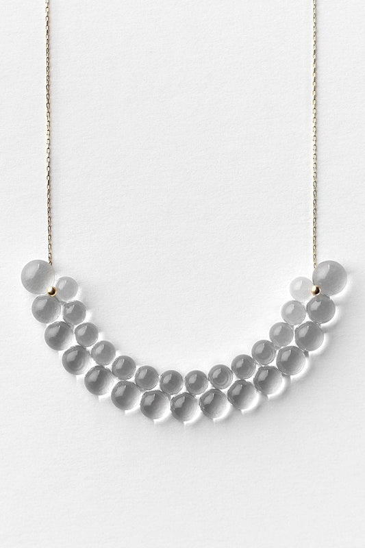Woven Semicircle Medium Glass 18k Necklace by Bubun