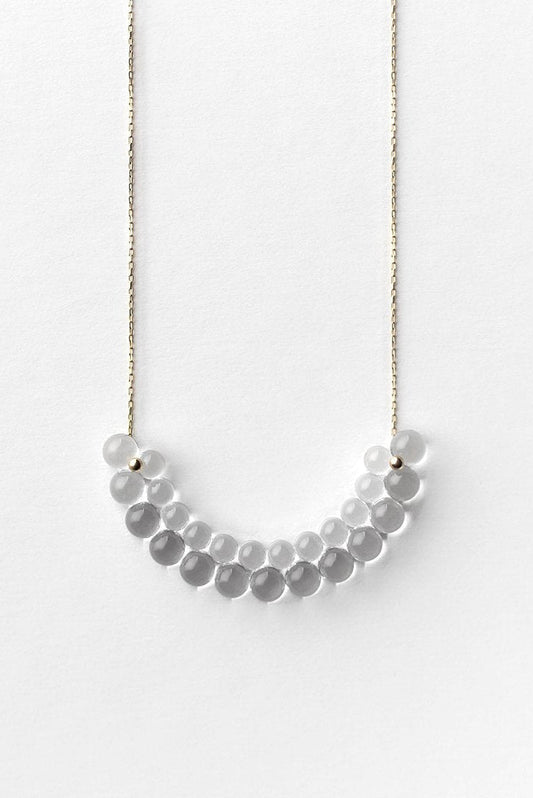 Woven  Semicircle Small Glass 18k Necklace by Bubun