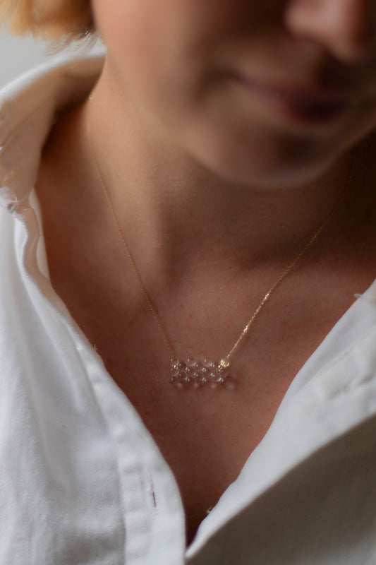 Woven Rectangle Glass 18k Necklace by Bubun