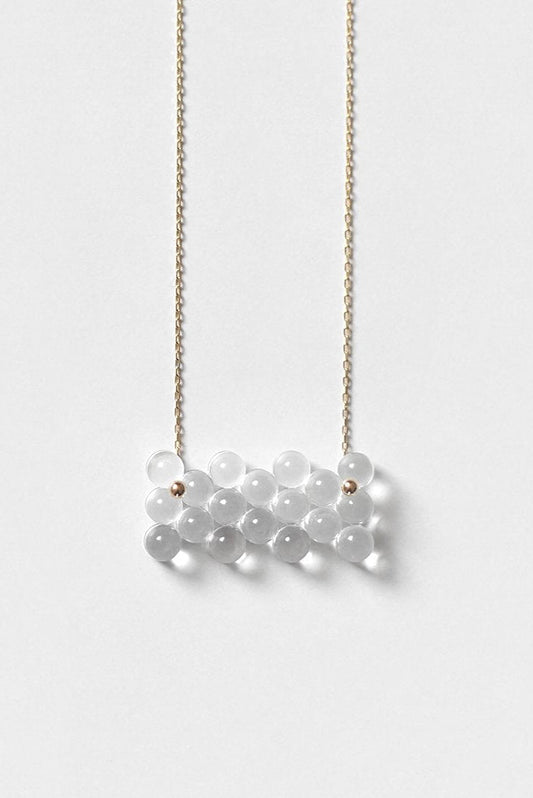 Woven Rectangle Glass 18k Necklace by Bubun