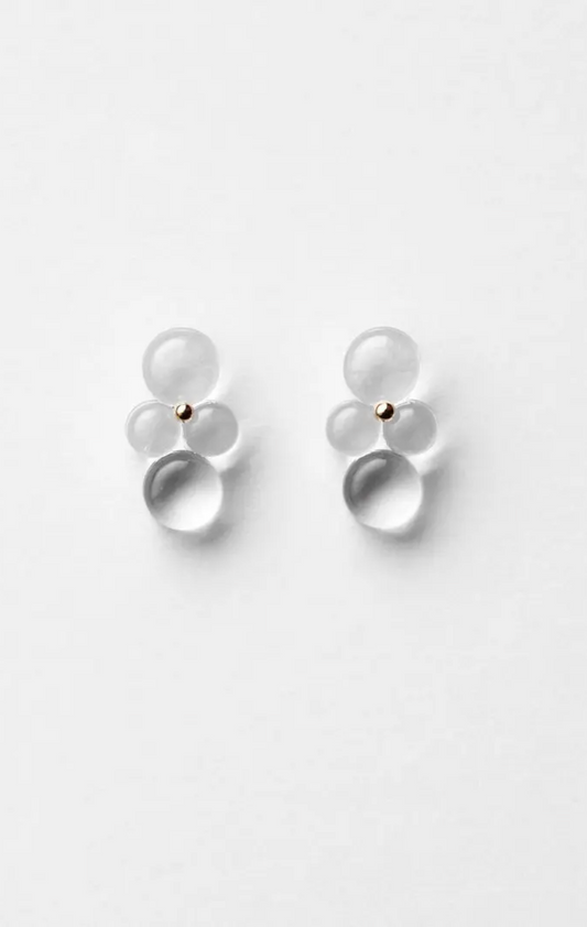 Woven Four Glass 18k Earrings by Bubun