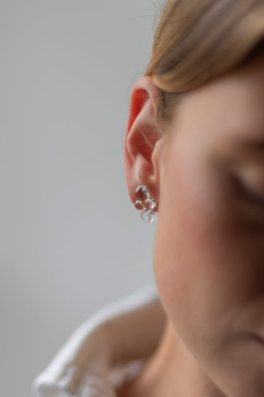 Woven Four Glass 18k Earrings by Bubun