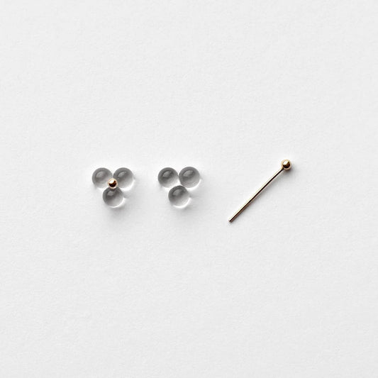 Extra Small Woven Three Glass 18k Earrings by Bubun
