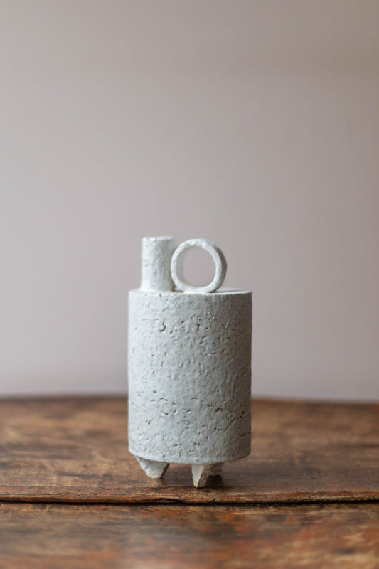 Matte White Bottle Sculpture by Catherine Dix