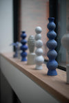 Blue Tall Curved Sculpture with Kintsugi by Chinoko Sakamoto