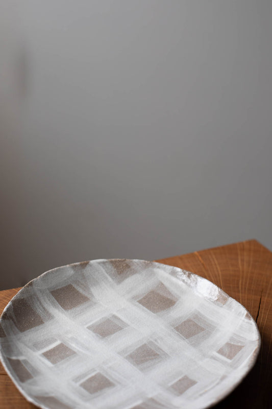 White Lines Plate by Lisa Stockham