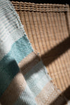 Hand-woven Alpaca Throw, Sage Green, Caramel Brown & Charcoal Warp by Catarina Riccabona