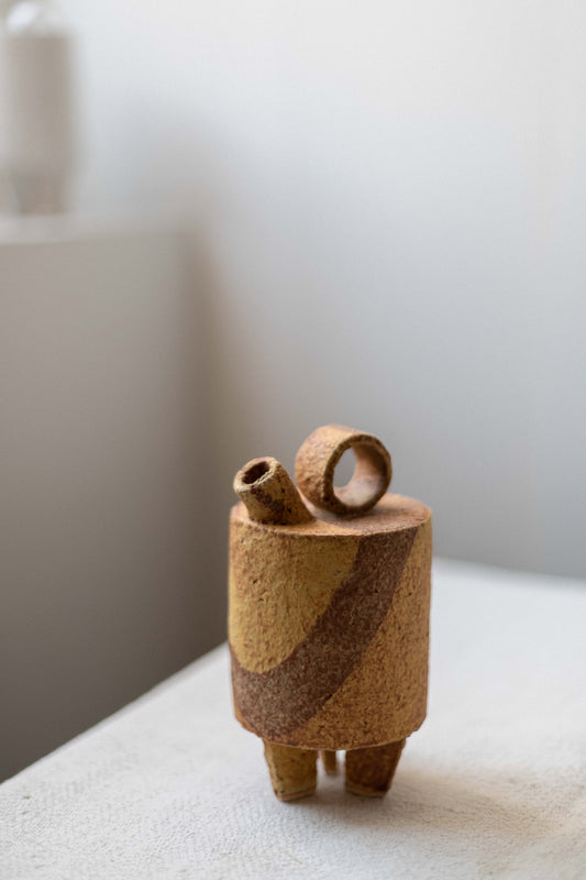 Tall Rust Bottle Sculpture by Catherine Dix