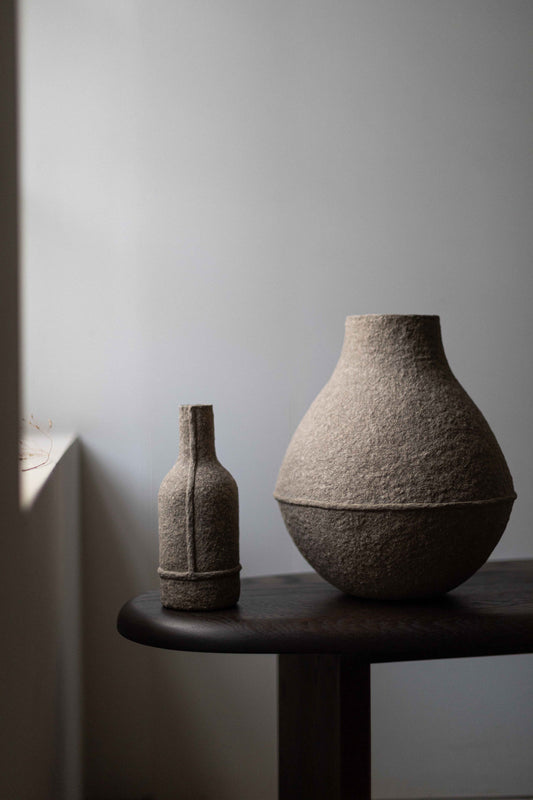 Paperpulp Grey Bottle, by Debbie Wijskamp