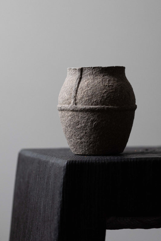 Paperpulp Grey Short Jar, by Debbie Wijskamp