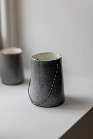 Stone Grey Copper Handle Vessel by Elaine Sheppard Bolt