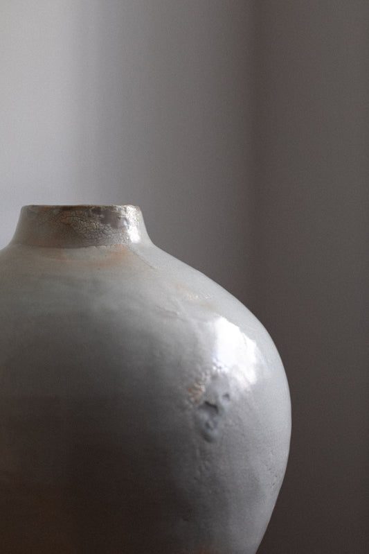 Round Tsubo Jar with Pink Halos II