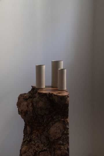 Cylinder Vases in Cloud White