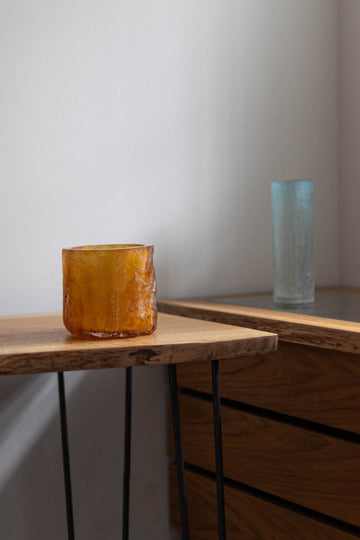 Amber Short Glass Cylinder by Edmond Byrne