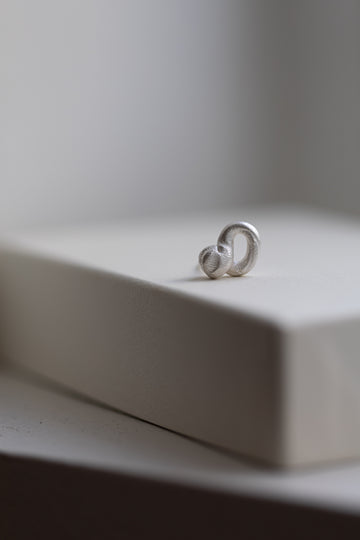 Silver Fingerprint Earring VII by Heeseung Koh