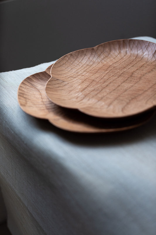 Floral Form Large Plate in Cherry