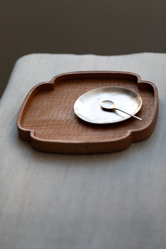 Cloud Form Rimmed Tray in Cherry