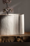 Oval Cylindrical Silver-Line Vase