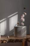 Oval Cylindrical Silver-Line Vase