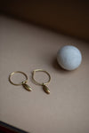 Rice Grain Ear Hoops in Gold by Kerry Seaton