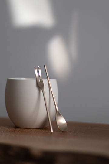 Hand-forged Bronze Dessert Set by Ji-Ho Lee