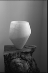 Asymetric Vase in White Translucent Alabaster