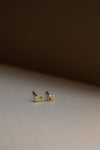 Ancient Panel Stud Earrings with Pepper Diamonds