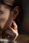 Ancient Panel Stud Earrings with Pepper Diamonds