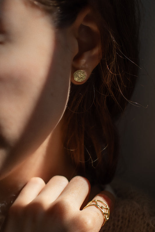 Ancient Coin Stud Earrings