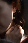 Ancient Pyramid Diamond Drop Earrings, Yellow Diamonds