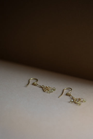 Ancient Pyramid Diamond Drop Earrings, Yellow Diamonds
